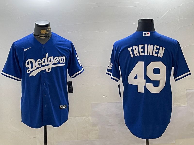 Men Los Angeles Dodgers #49 Treinen Blue Game 2024 Nike MLB Jersey style 22